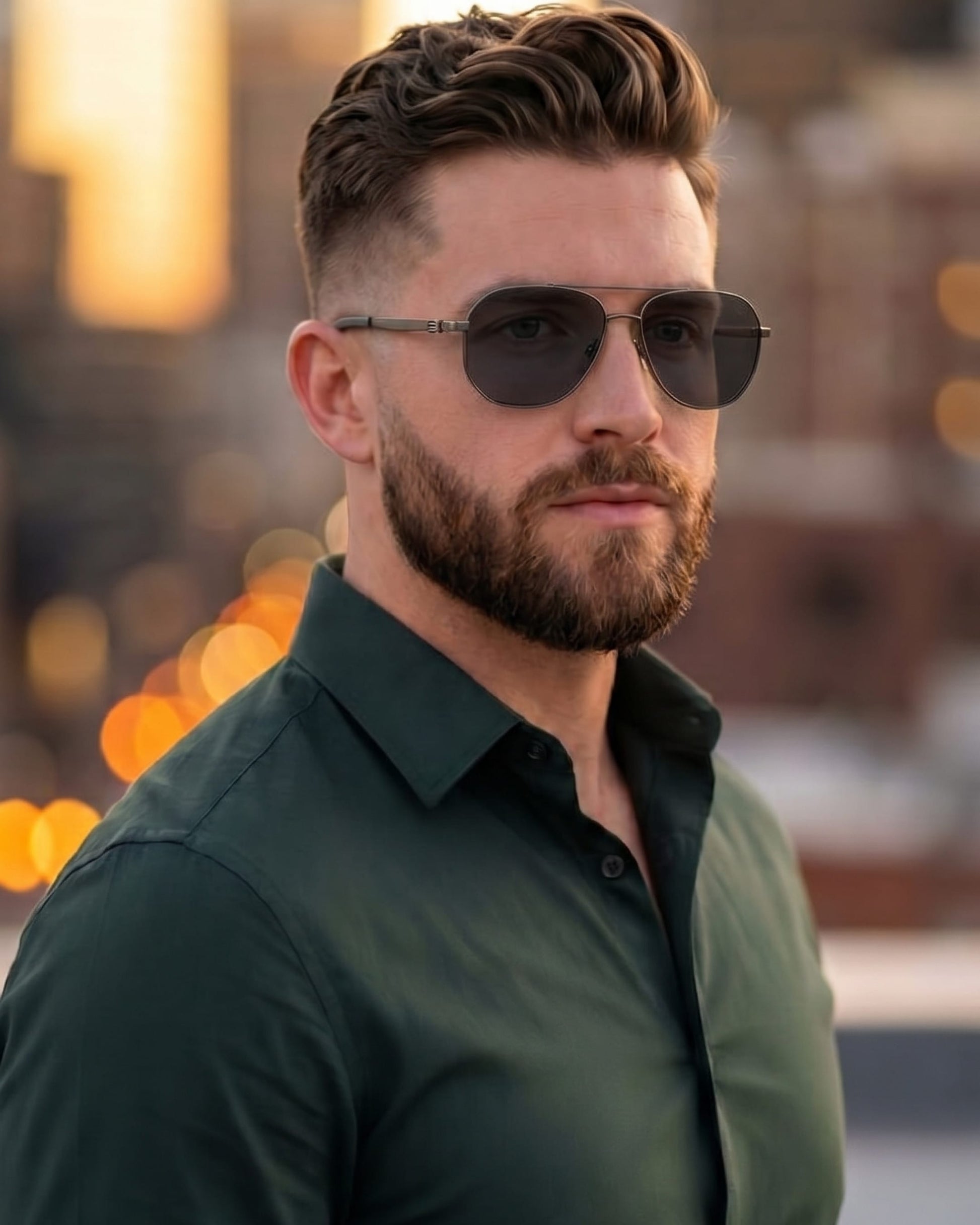 J3332 - MYSTIC ARC - HD Polarised Sunglasses for Men - UV400 Protection, Stainless Steel Frame - Gradient Black Lens - THE MEN THING