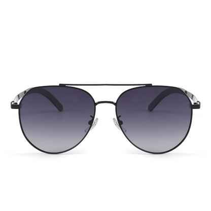 J3332 - MYSTIC ARC - HD Polarised Sunglasses for Men - UV400 Protection, Stainless Steel Frame - Gradient Grey Lens - THE MEN THING