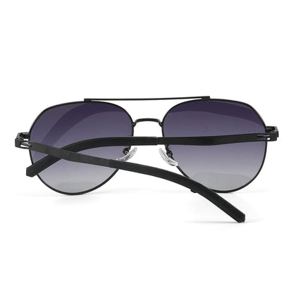 J3332 - MYSTIC ARC - HD Polarised Sunglasses for Men - UV400 Protection, Stainless Steel Frame - Gradient Grey Lens - THE MEN THING