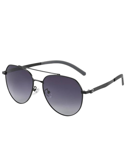 J3332 - MYSTIC ARC - HD Polarised Sunglasses for Men - UV400 Protection, Stainless Steel Frame - Gradient Grey Lens - THE MEN THING