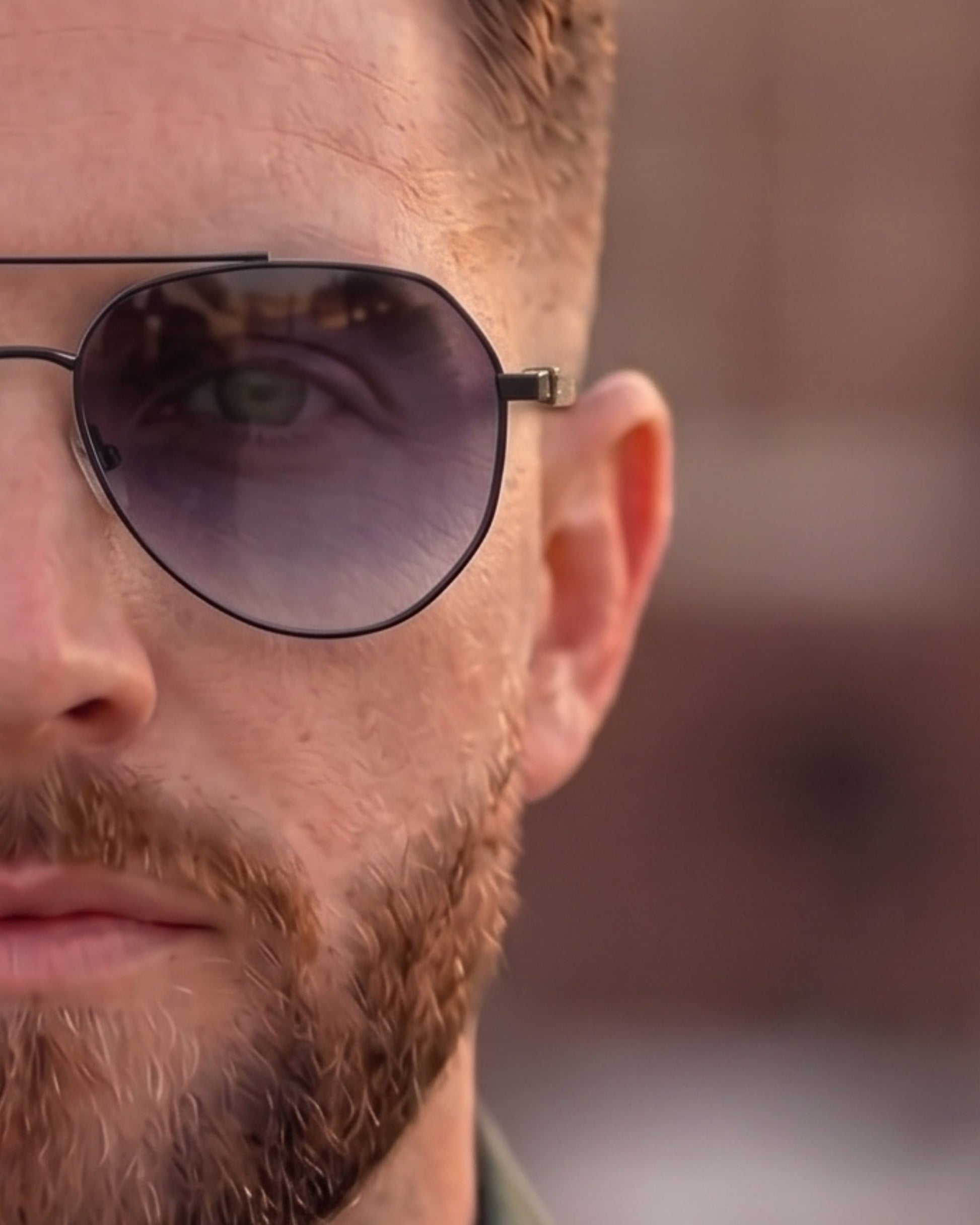 J3332 - MYSTIC ARC - HD Polarised Sunglasses for Men - UV400 Protection, Stainless Steel Frame - Gradient Grey Lens - THE MEN THING