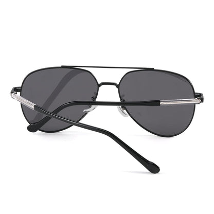 J3335 - SUNLIT ELEGANCE - HD Polarised Sunglasses for Men - UV400 Protection, Stainless Steel Frame - Black Frame with Black Lens - THE MEN THING