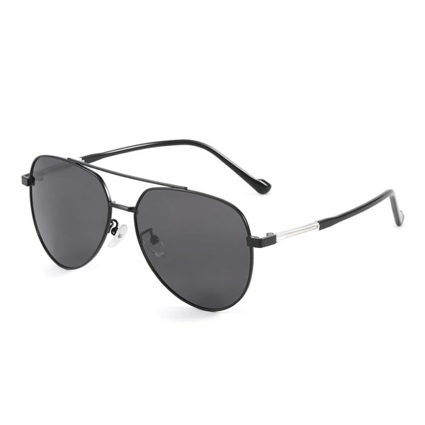 J3335 - SUNLIT ELEGANCE - HD Polarised Sunglasses for Men - UV400 Protection, Stainless Steel Frame - Black Frame with Black Lens