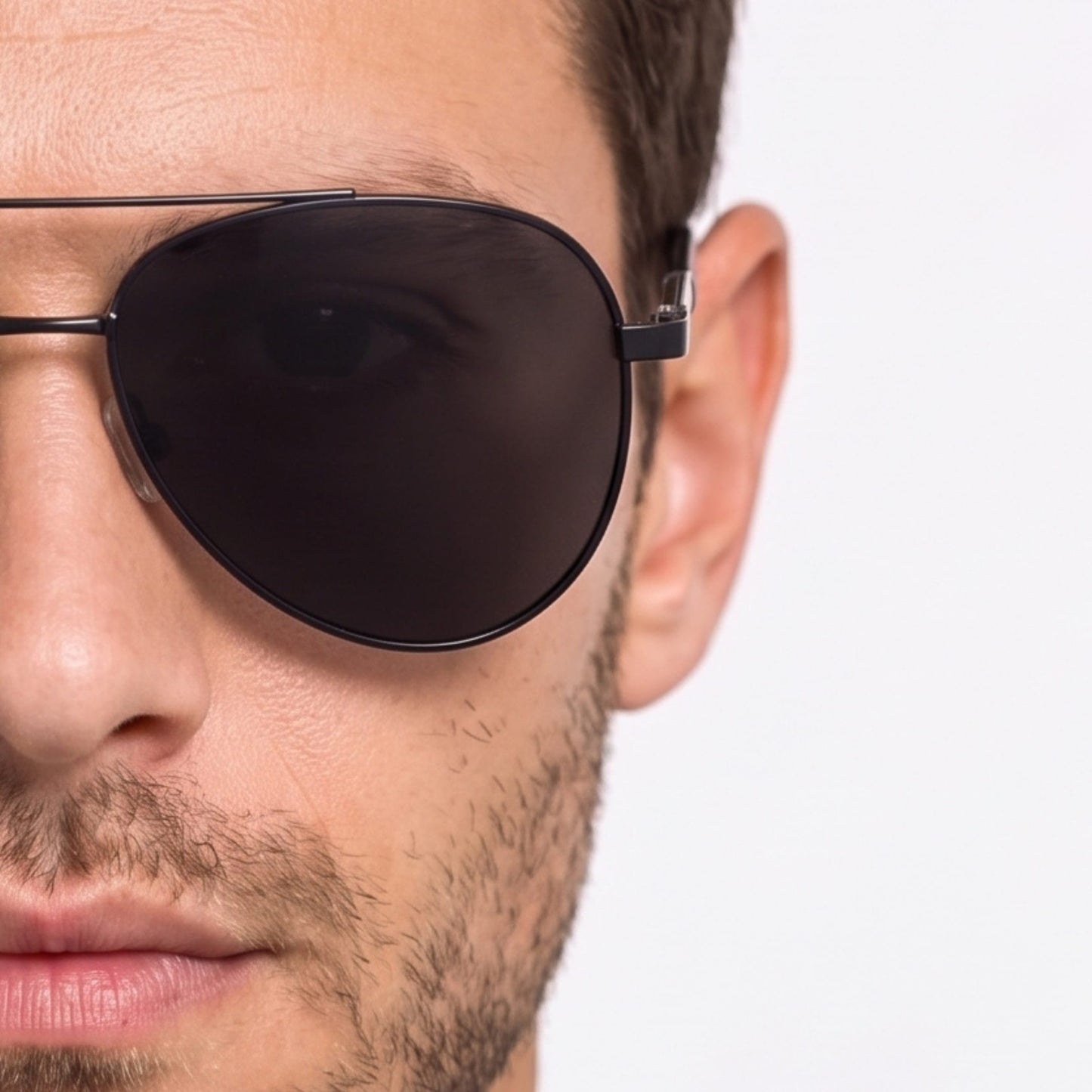 J3335 - SUNLIT ELEGANCE - HD Polarised Sunglasses for Men - UV400 Protection, Stainless Steel Frame - Black Frame with Black Lens - THE MEN THING