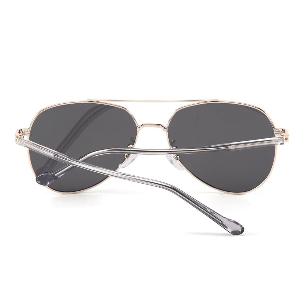 J3335 - SUNLIT ELEGANCE - HD Polarised Sunglasses for Men - UV400 Protection, Stainless Steel Frame - Black-Gold Frame with Black Lens - THE MEN THING