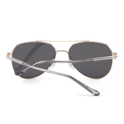 J3335 - SUNLIT ELEGANCE - HD Polarised Sunglasses for Men - UV400 Protection, Stainless Steel Frame - Black-Gold Frame with Black Lens - THE MEN THING