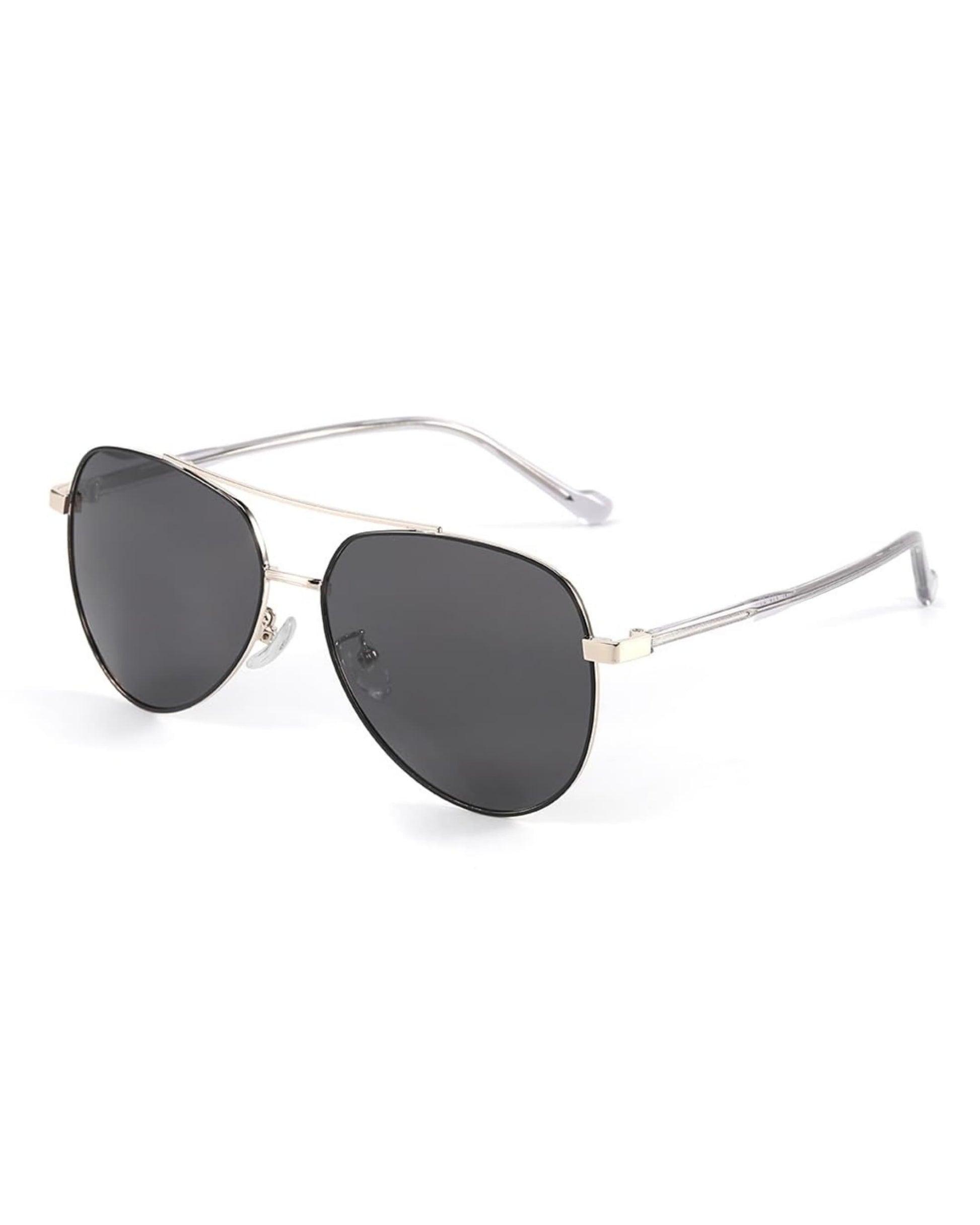 J3335 - SUNLIT ELEGANCE - HD Polarised Sunglasses for Men - UV400 Protection, Stainless Steel Frame - Black-Gold Frame with Black Lens - THE MEN THING