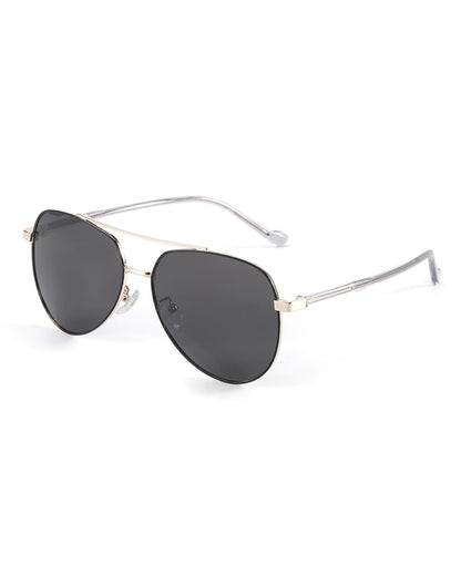 J3335 - SUNLIT ELEGANCE - HD Polarised Sunglasses for Men - UV400 Protection, Stainless Steel Frame - Black-Gold Frame with Black Lens - THE MEN THING