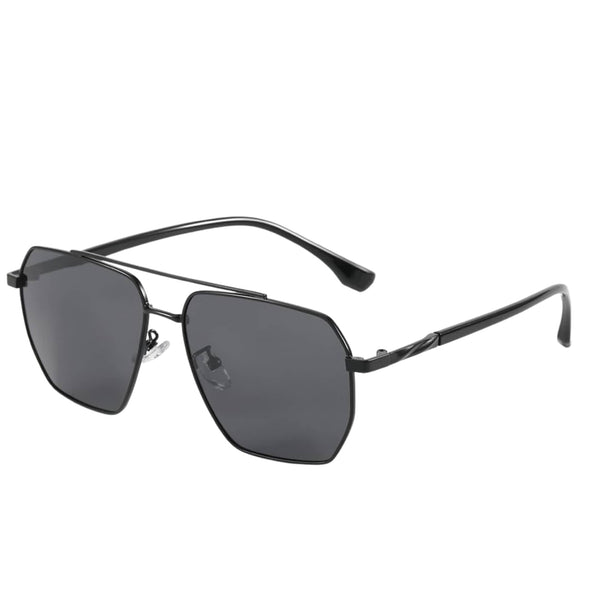 J3337- SPECTRA NOIR- HD Polarised Sunglasses for Men - UV400 Protection, Stainless Steel Frame - Black Frame with Black Lens
