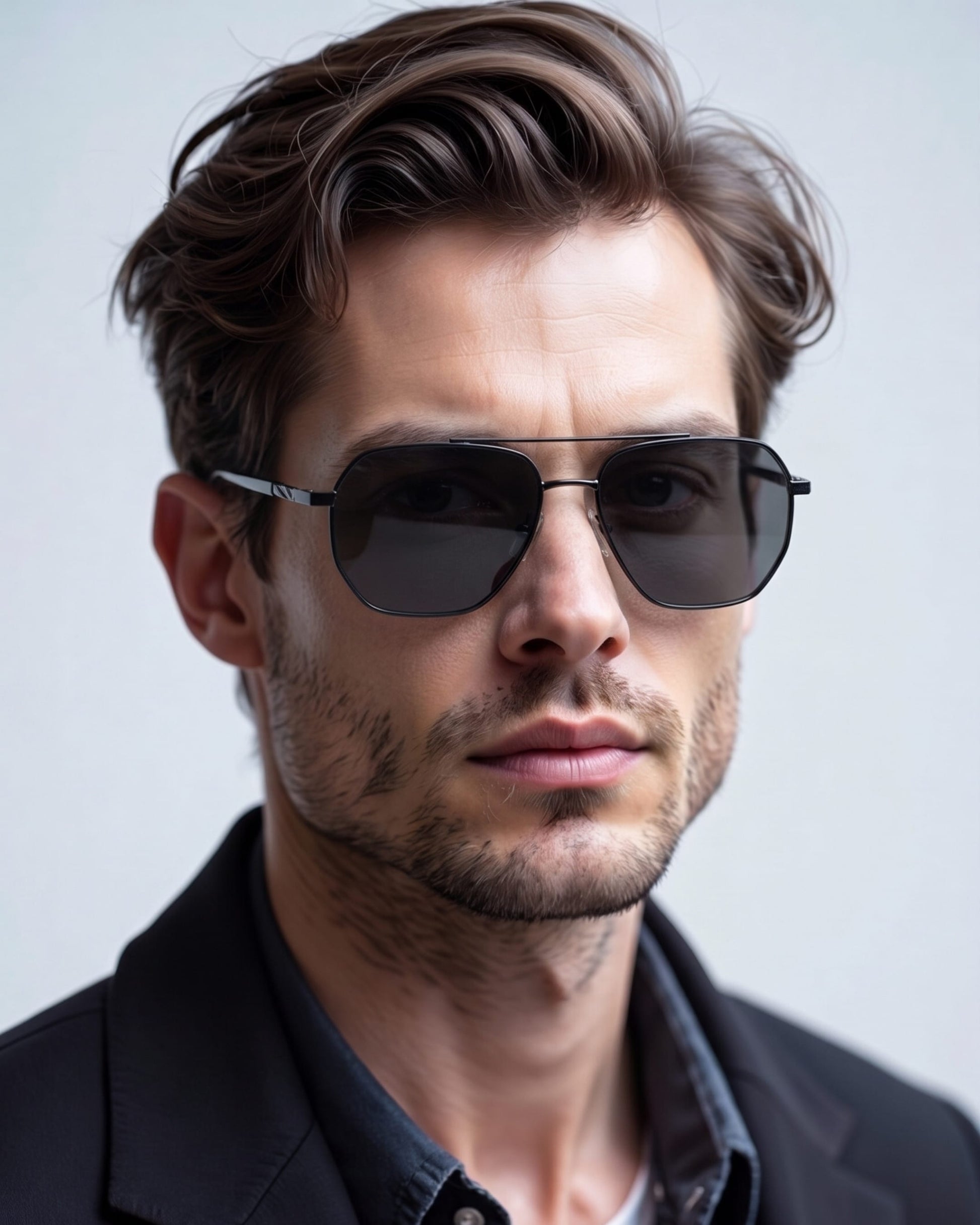 J3337- SPECTRA NOIR- HD Polarised Sunglasses for Men - UV400 Protection, Stainless Steel Frame - Black Frame with Black Lens - THE MEN THING