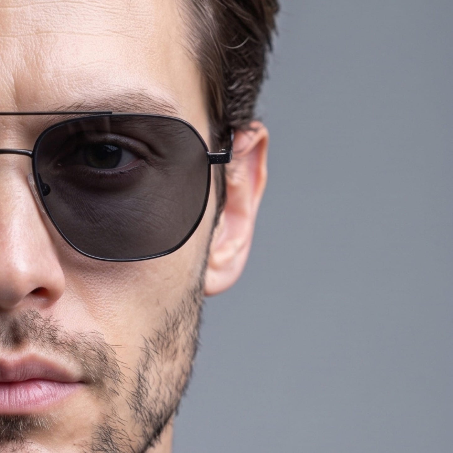 J3337- SPECTRA NOIR- HD Polarised Sunglasses for Men - UV400 Protection, Stainless Steel Frame - Black Frame with Black Lens - THE MEN THING