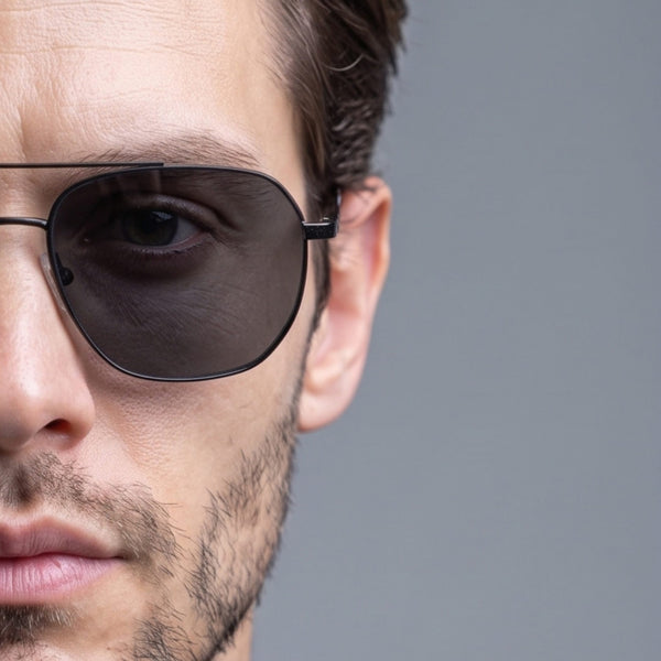 J3337- SPECTRA NOIR- HD Polarised Sunglasses for Men - UV400 Protection, Stainless Steel Frame - Black Frame with Black Lens