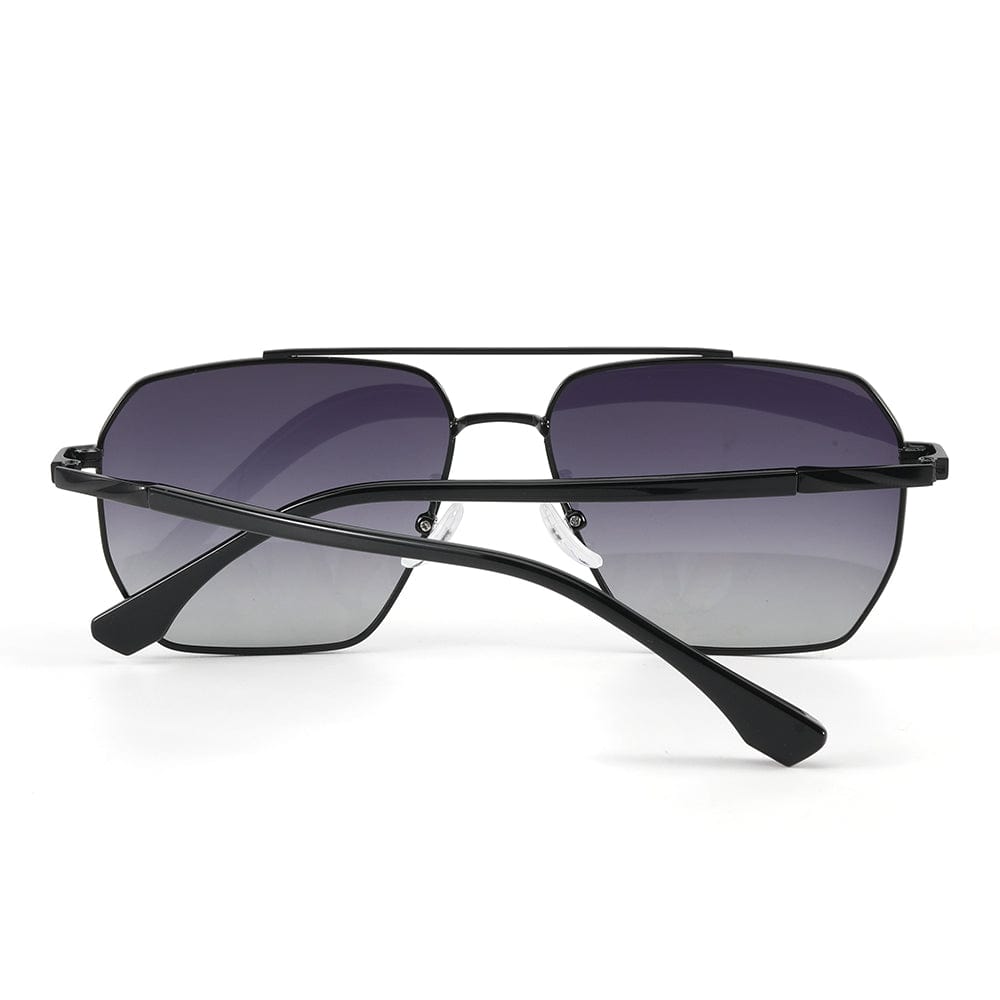 J3337- SPECTRA NOIR- HD Polarised Sunglasses for Men - UV400 Protection, Stainless Steel Frame - Black Frame with Gradient Grey Lens - THE MEN THING