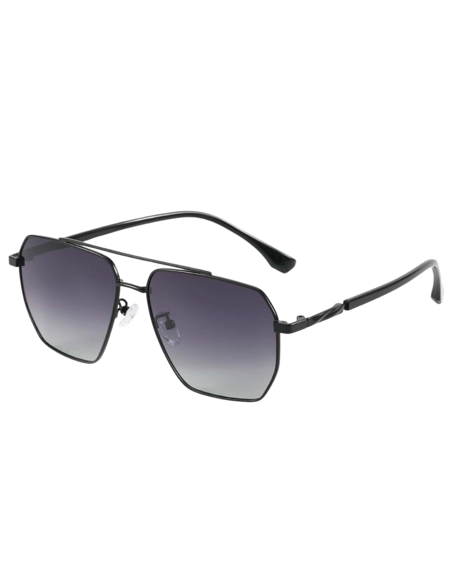 J3337- SPECTRA NOIR- HD Polarised Sunglasses for Men - UV400 Protection, Stainless Steel Frame - Black Frame with Gradient Grey Lens - THE MEN THING