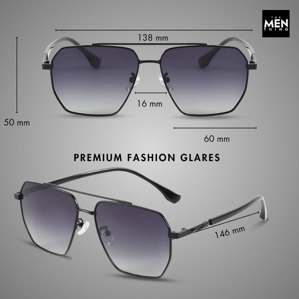 J3337- SPECTRA NOIR- HD Polarised Sunglasses for Men - UV400 Protection, Stainless Steel Frame - Black Frame with Black Lens - THE MEN THING