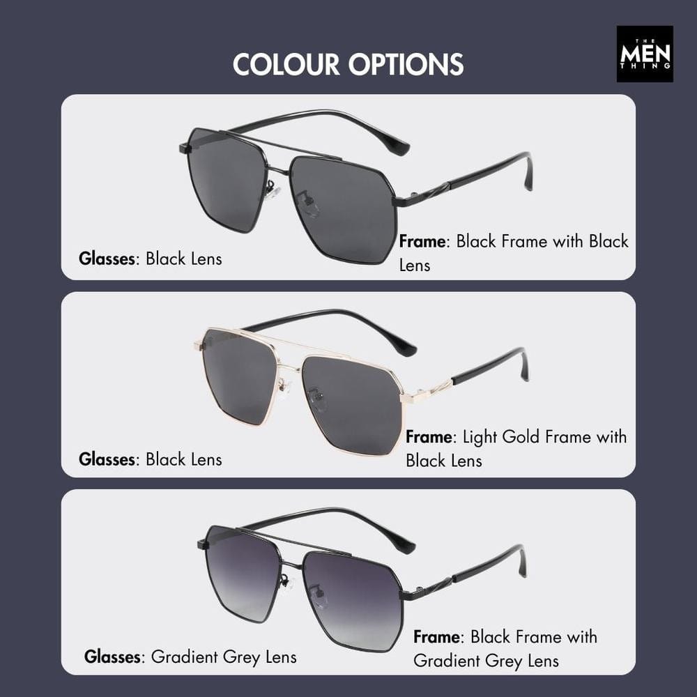 J3337- SPECTRA NOIR- HD Polarised Sunglasses for Men - UV400 Protection, Stainless Steel Frame - Black Frame with Black Lens - THE MEN THING