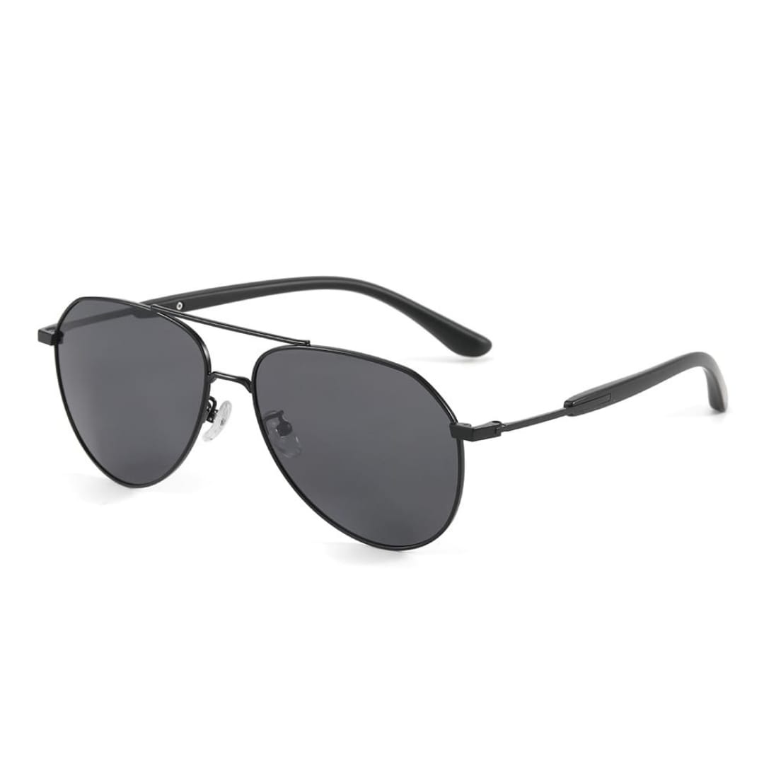 J3338 - SLATE SOAR - HD Polarised Sunglasses for Men - UV400 Protection, Stainless Steel Frame - Black Frame with Black Lens - THE MEN THING