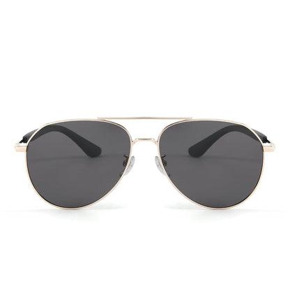 J3338 - SLATE SOAR - HD Polarised Sunglasses for Men - UV400 Protection, Stainless Steel Frame - Gold Frame with Black Lens - THE MEN THING