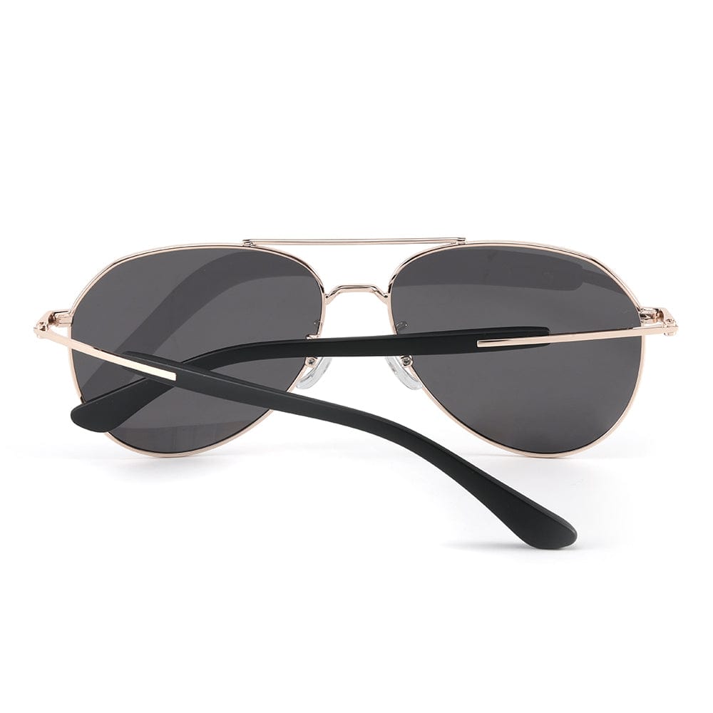 J3338 - SLATE SOAR - HD Polarised Sunglasses for Men - UV400 Protection, Stainless Steel Frame - Gold Frame with Black Lens - THE MEN THING