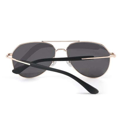 J3338 - SLATE SOAR - HD Polarised Sunglasses for Men - UV400 Protection, Stainless Steel Frame - Gold Frame with Black Lens - THE MEN THING