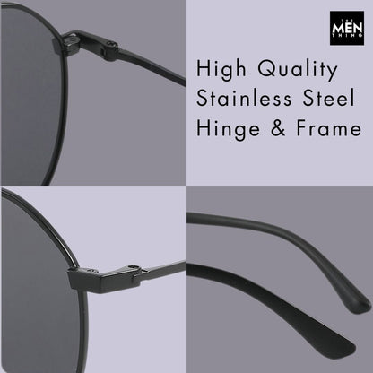J3338 - SLATE SOAR - HD Polarised Sunglasses for Men - UV400 Protection, Stainless Steel Frame - Black Frame with Black Lens - THE MEN THING