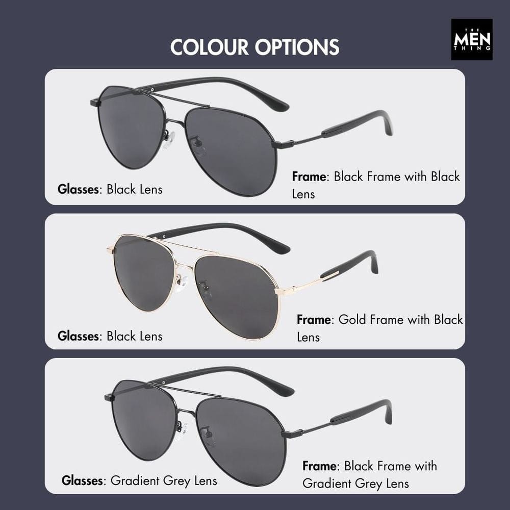 J3338 - SLATE SOAR - HD Polarised Sunglasses for Men - UV400 Protection, Stainless Steel Frame - Black Frame with Black Lens - THE MEN THING