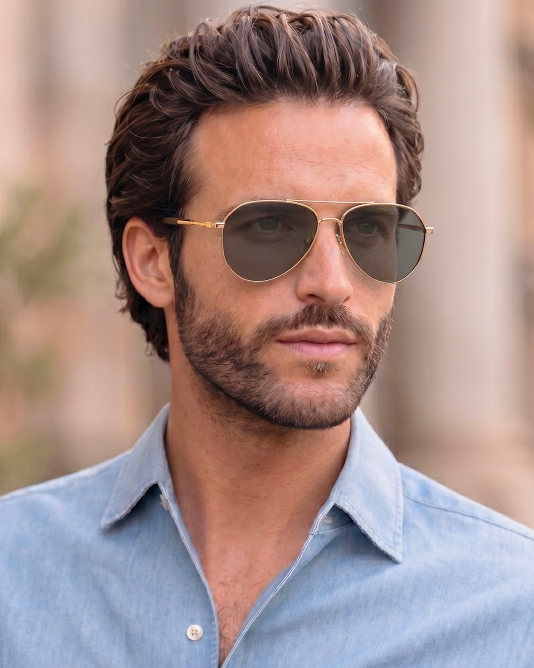 J3338 - SLATE SOAR - HD Polarised Sunglasses for Men - UV400 Protection, Stainless Steel Frame - Gold Frame with Black Lens - THE MEN THING