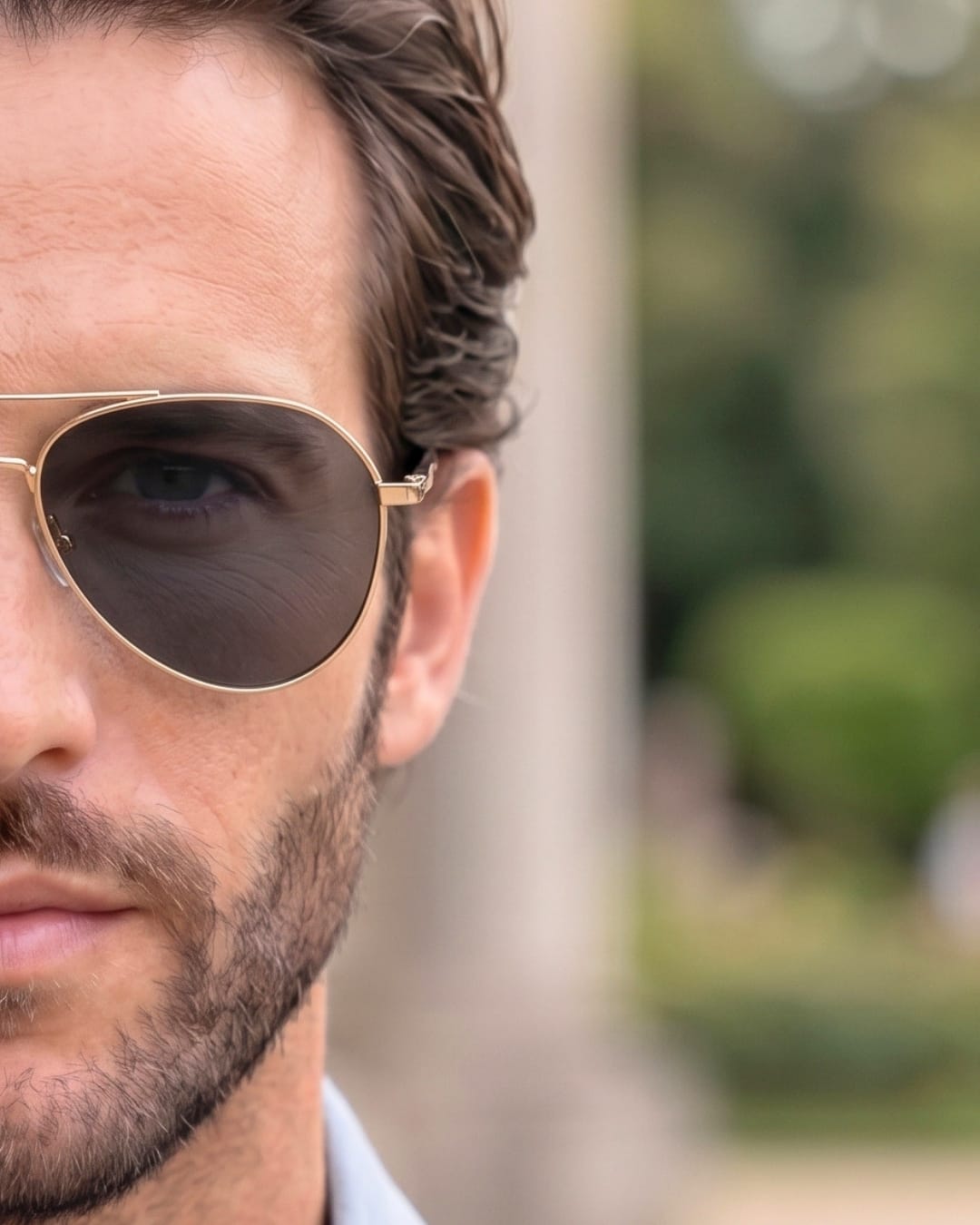 J3338 - SLATE SOAR - HD Polarised Sunglasses for Men - UV400 Protection, Stainless Steel Frame - Gold Frame with Black Lens - THE MEN THING