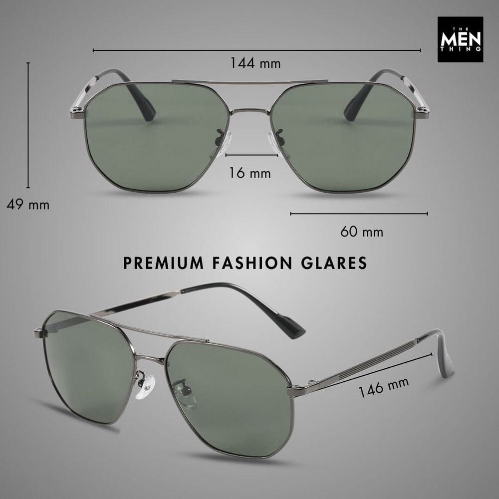J3347 - AMBER LUXE - HD Polarised Sunglasses for Men - UV400 Protection, Stainless Steel Frame - Black Frame with Black Lens - THE MEN THING