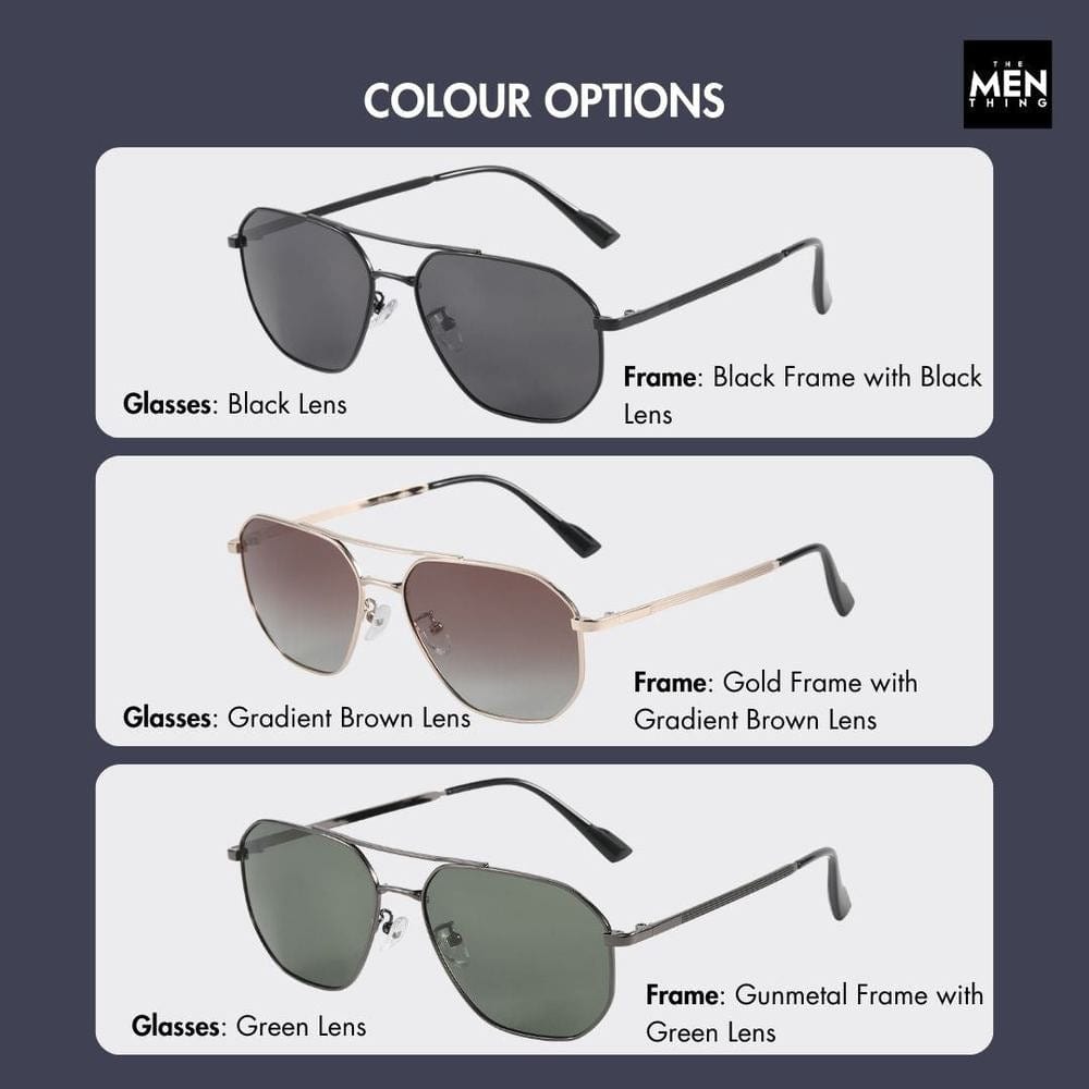 J3347 - AMBER LUXE - HD Polarised Sunglasses for Men - UV400 Protection, Stainless Steel Frame - Black Frame with Black Lens - THE MEN THING
