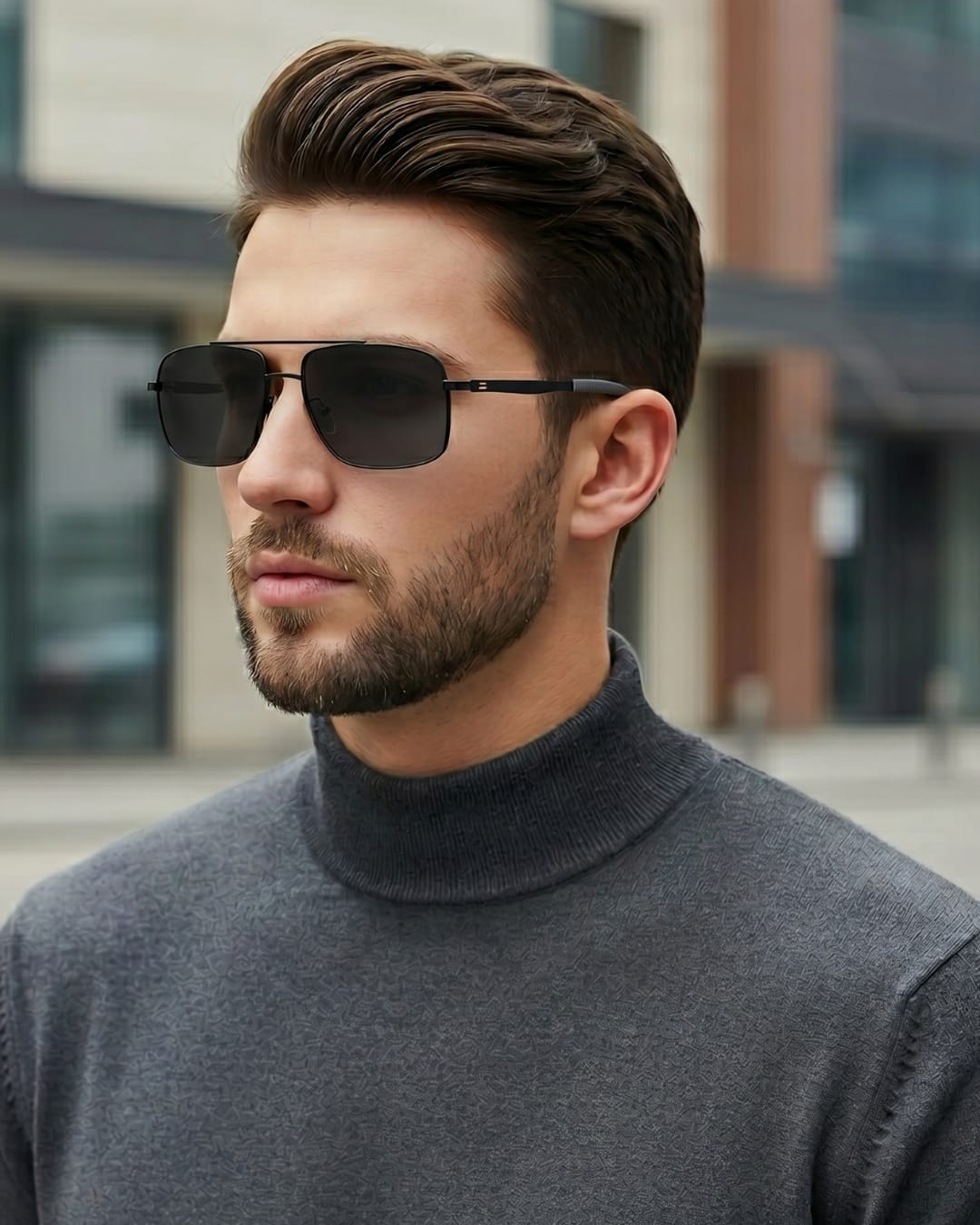 J3348 - VORTEX SHADE - HD Polarised Sunglasses for Men - UV400 Protection, Stainless Steel Frame - Black Frame with Black Lens - THE MEN THING