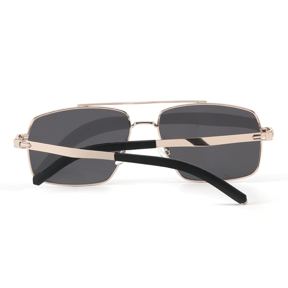 J3348 - VORTEX SHADE - HD Polarised Sunglasses for Men - UV400 Protection, Stainless Steel Frame - Gold Frame with Black Lens - THE MEN THING