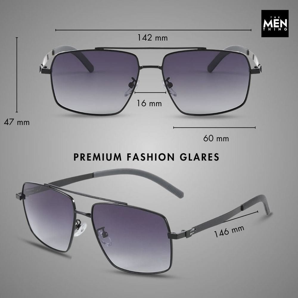 J3348 - VORTEX SHADE - HD Polarised Sunglasses for Men - UV400 Protection, Stainless Steel Frame - Black Frame with Black Lens - THE MEN THING