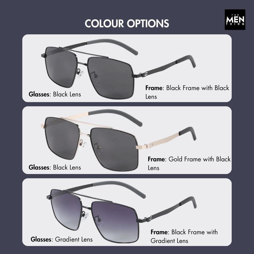 J3348 - VORTEX SHADE - HD Polarised Sunglasses for Men - UV400 Protection, Stainless Steel Frame - Black Frame with Black Lens - THE MEN THING