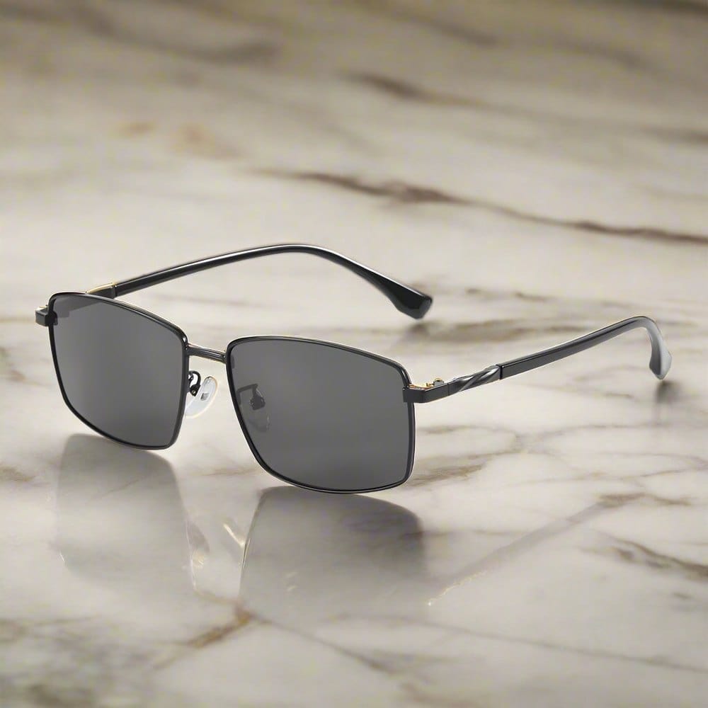 J3351 - MISTY NOIR - HD Polarised Sunglasses for Men - UV400 Protection, Stainless Steel Frame - Black Frame with Black Lens - THE MEN THING