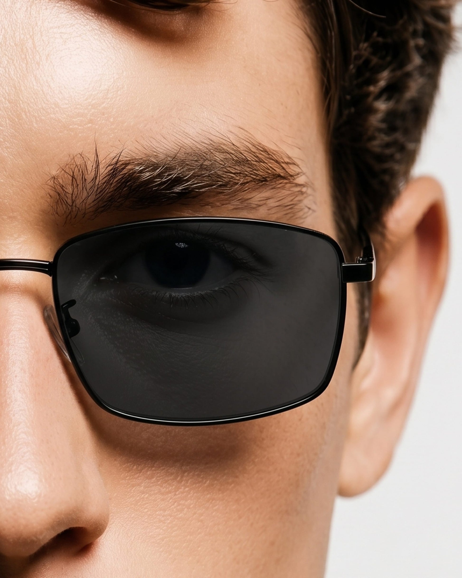 J3351 - MISTY NOIR - HD Polarised Sunglasses for Men - UV400 Protection, Stainless Steel Frame - Black Frame with Black Lens - THE MEN THING
