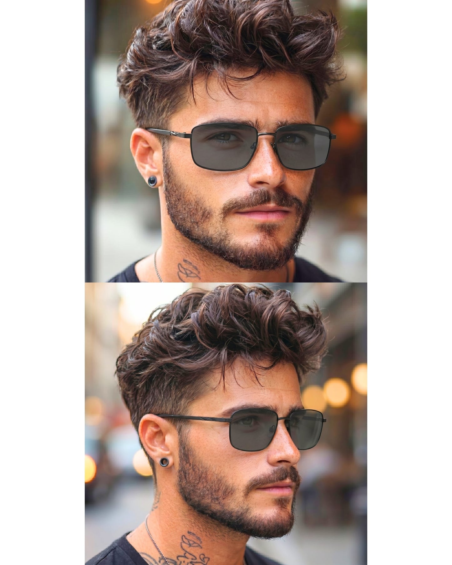 J3351 - MISTY NOIR - HD Polarised Sunglasses for Men - UV400 Protection, Stainless Steel Frame - Black Frame with Black Lens - THE MEN THING