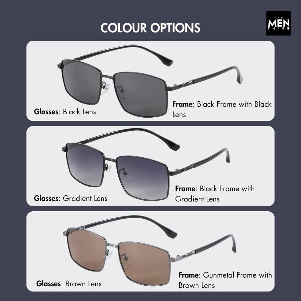 J3351 - MISTY NOIR - HD Polarised Sunglasses for Men - UV400 Protection, Stainless Steel Frame - Black Frame with Black Lens - THE MEN THING