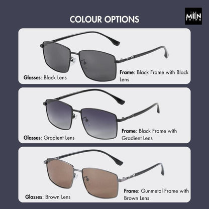 J3351 - MISTY NOIR - HD Polarised Sunglasses for Men - UV400 Protection, Stainless Steel Frame - Black Frame with Black Lens - THE MEN THING