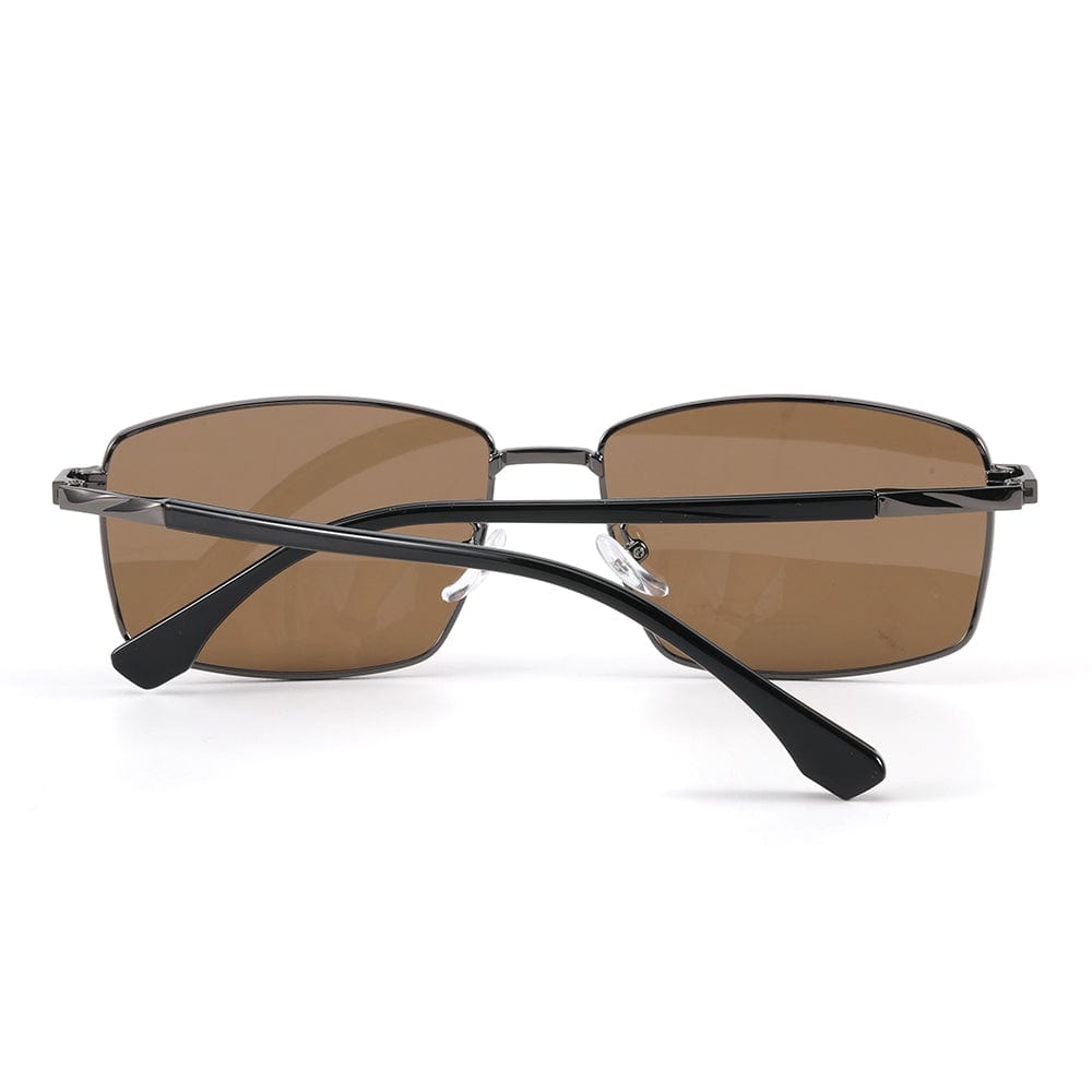 J3351 - MISTY NOIR - HD Polarised Sunglasses for Men - UV400 Protection, Stainless Steel Frame - Gunmetal Frame with Brown Lens - THE MEN THING