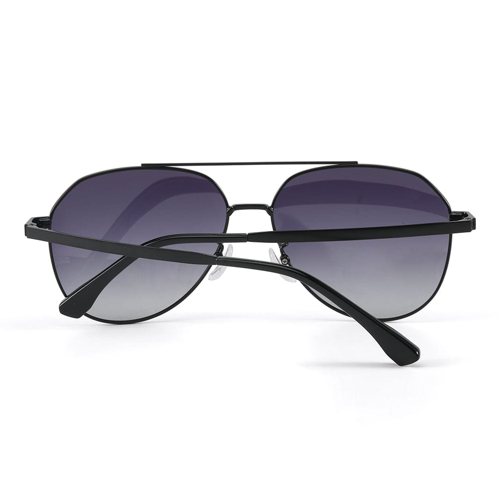 J3352 - AETHER VISION - HD Polarised Sunglasses for Men - UV400 Protection, Stainless Steel Frame - Black Frame with Gradient Grey Lens - THE MEN THING