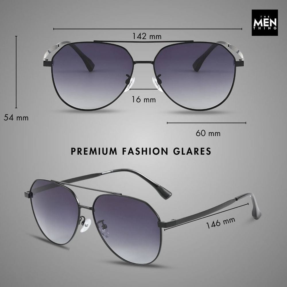 J3352 - AETHER VISION - HD Polarised Sunglasses for Men - UV400 Protection, Stainless Steel Frame - Black Frame with Black Lens - THE MEN THING