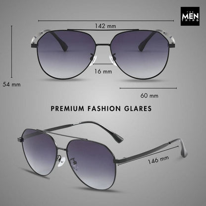 J3352 - AETHER VISION - HD Polarised Sunglasses for Men - UV400 Protection, Stainless Steel Frame - Black Frame with Black Lens - THE MEN THING