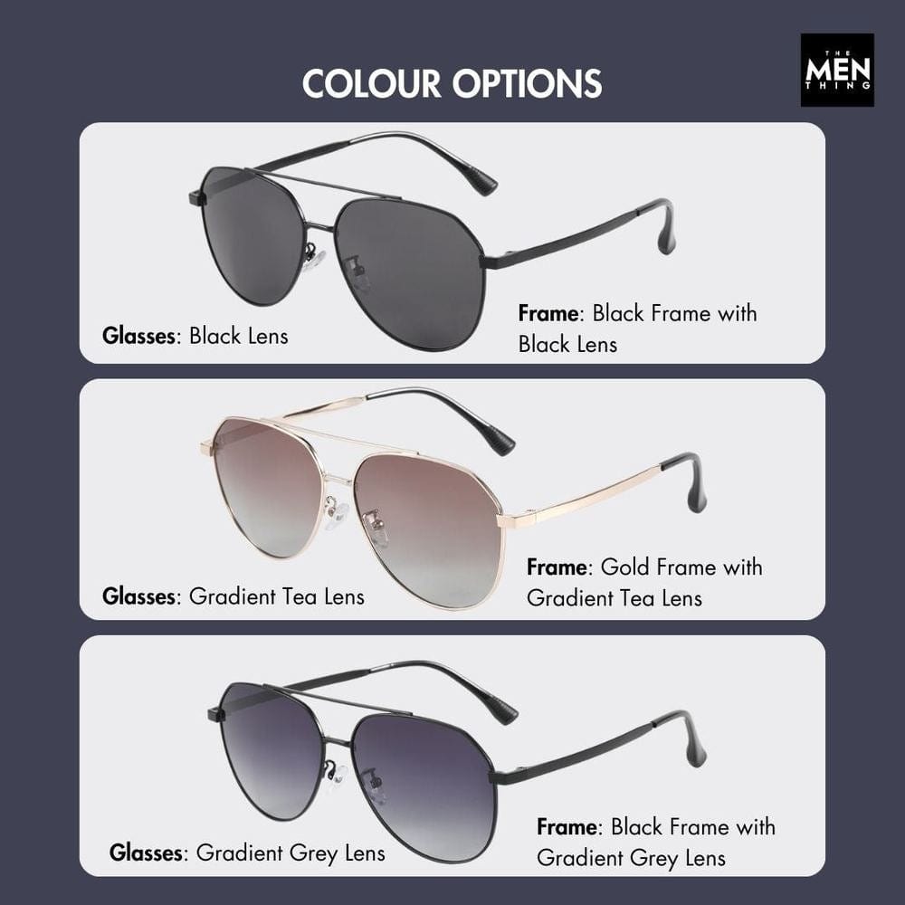 J3352 - AETHER VISION - HD Polarised Sunglasses for Men - UV400 Protection, Stainless Steel Frame - Black Frame with Black Lens - THE MEN THING