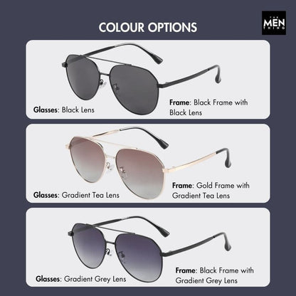 J3352 - AETHER VISION - HD Polarised Sunglasses for Men - UV400 Protection, Stainless Steel Frame - Black Frame with Black Lens - THE MEN THING