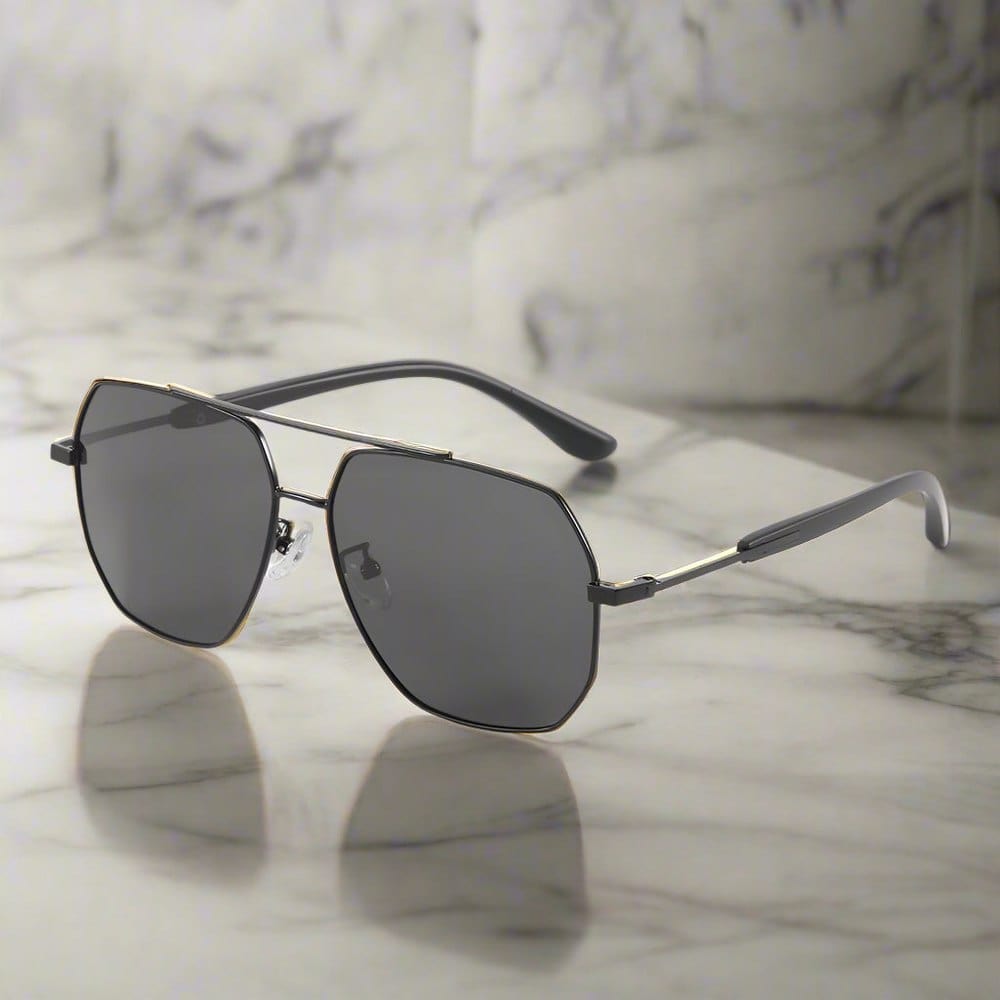 J3354 - NOVA SHADE - HD Polarised Sunglasses for Men - UV400 Protection, Stainless Steel Frame - Black Frame with Black Lens - THE MEN THING