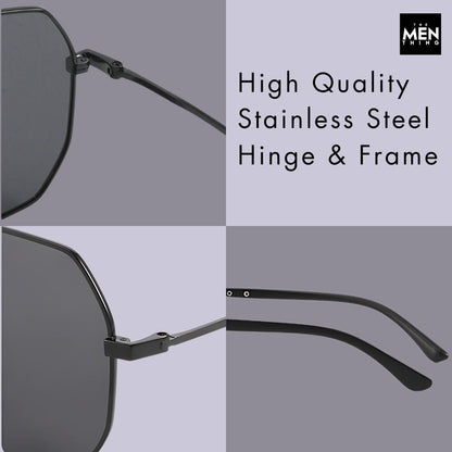J3354 - NOVA SHADE - HD Polarised Sunglasses for Men - UV400 Protection, Stainless Steel Frame - Black Frame with Black Lens - THE MEN THING