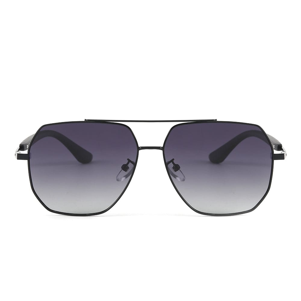 J3354 - NOVA SHADE - HD Polarised Sunglasses for Men - UV400 Protection, Stainless Steel Frame - Black Frame with Gradient Grey Lens - THE MEN THING