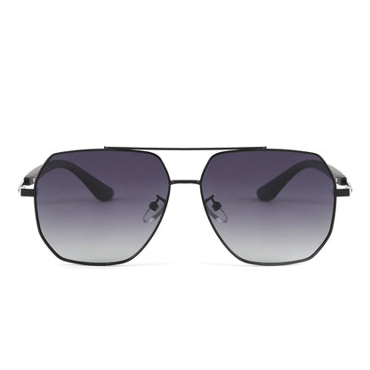 J3354 - NOVA SHADE - HD Polarised Sunglasses for Men - UV400 Protection, Stainless Steel Frame - Black Frame with Gradient Grey Lens - THE MEN THING