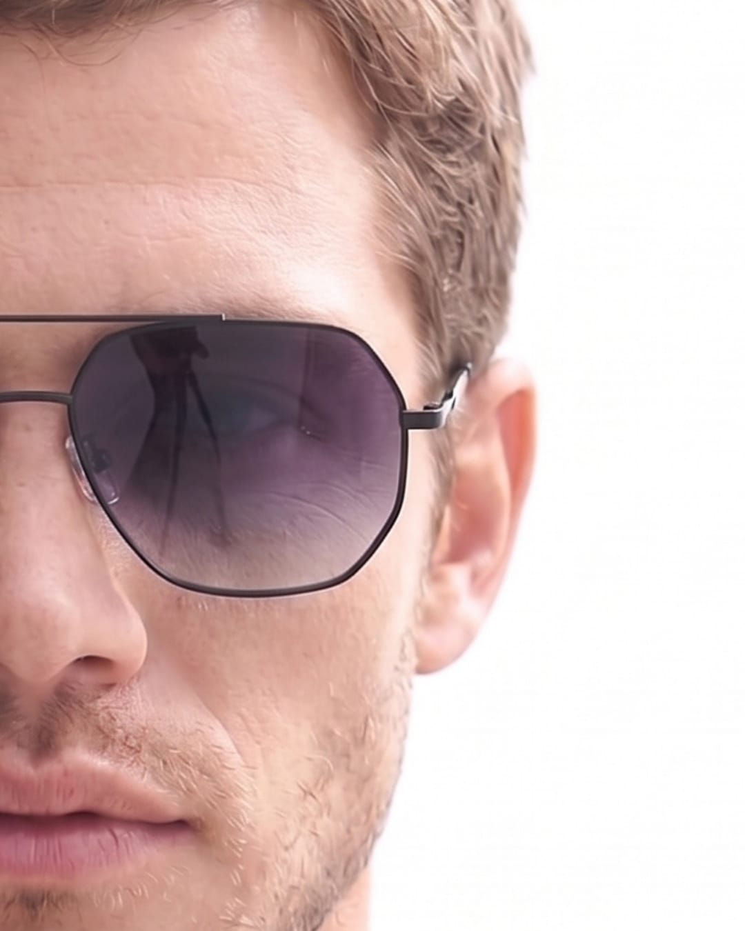 J3354 - NOVA SHADE - HD Polarised Sunglasses for Men - UV400 Protection, Stainless Steel Frame - Black Frame with Gradient Grey Lens - THE MEN THING